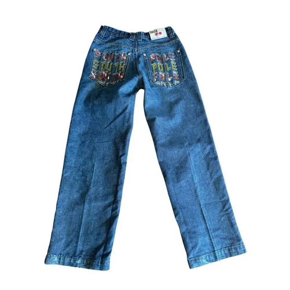 SouthPole Boys Size 18 Blue Baggy Skater Hip Hip Y2K Jeans